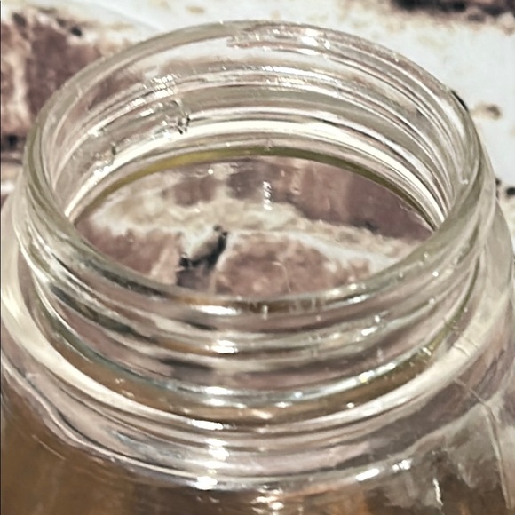 Vintage Quart Clear Glass Drey Perfect Mason Jars with vintage metals/glass lids - Picture 6 of 8